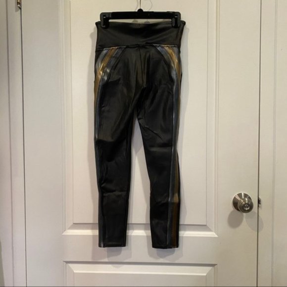 Spanx Faux Leather Track Stripe Leggings - Picture 6 of 7